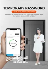  5 قفل باب الكتروني ذكي مع بصمة دخول Intelligent Lock WiFi Biometric Fingerprint Smart Door