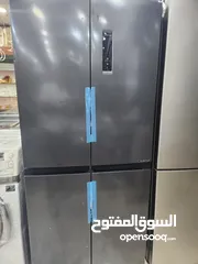  1 ثلاجة شارب 4 أبواب انفيرتر ستيل واسود