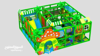  1 لعبة الاطفال ملعب داخلي المتاهات  7.5×7 متر