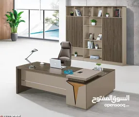  1 New design Solid Wood veneer executive office table 160cm, 180cm, 200cm