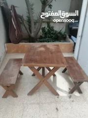  1 طاولة خشب زان ثقيله