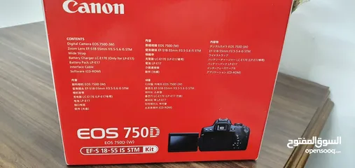  12 كاميرا كانون 750d مع كامل أغراضها بحالة الجديد