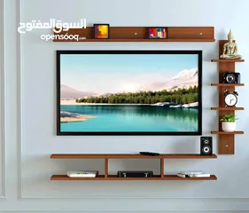  30 رف خشب شاشه ومطبخ وحمام وديكور حائط وستاند مكياج وجلاتين وغيره