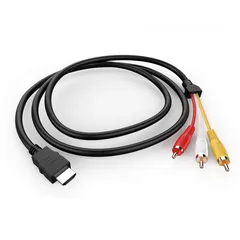  7 كابل HDMI إلى RCA، 1080P 5 أقدام/1.5 متر HDMI ذكر إلى 3-RCA