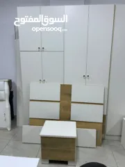  5 غرفة نوم خشبي راقية مميزة بوجود خزانة عشر دفات 6+2