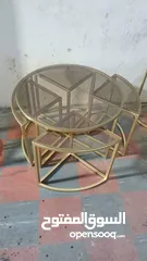  5 طرابيزات حديد باسعار مميزه لون ذهبي و فضي كل موديل الو سعر مختلف