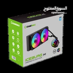  9 مراوح تبريد مائية مع شاشه تبريد قياس 240 سم  Gamemax IceBurg 240 Digital WH Fan