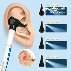  4 جهاز تنظير عدسه مكبره مع الاضاءه و اربع روؤس مختلفه  للكشف عن وضع داخل الاذنين  و تنظيفها و رؤية اما