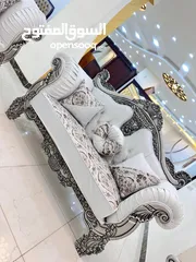  3 طقم كنب مصري دمياطي 9مقاعد خشب زان تفصيل؛