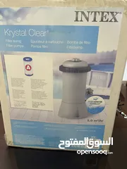  2 مضخة فلتر Intex Krystal Clear موديل 604 (مستعملة مرة وحدة فقط)