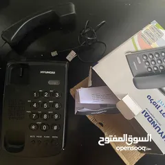  2 هاتف أرضي HYUNDAI HDT-2400B – جديد بالكرتونة