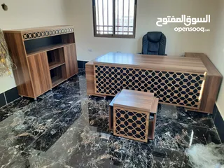  28 طقم مكتب مدير قياس2م مع خزانة خلفية وجانبية وطاولة قهوة توصيل مجاني