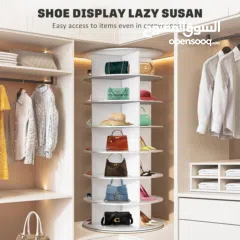  4 خزانة الأحذية الدوارة متعدد الطبقات – 7 طبقات   حل ذكي وأنيق لتنظيم بيتك بأسلوب عصري