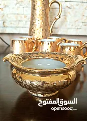  6 طقمم مطلي 24 قيراط و البورسلان الاصلي