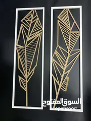  2 A beautiful wall decor for dining area White Croean frame with handmade wooden leafs of fly wood