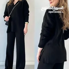  1 طقم كاجوال بلون موحد