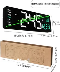  4 ساعة حائط رقمية ضوئية الكترونية حديثة كبيرة مع ريمونت كونترول للتحكم  عن بعد أصلية ارقام لون برتقالي
