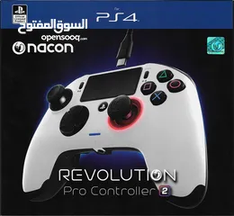  1 nacon revolution 2 pro يده تحكم احترافيه اتصال سلكي فقط كيبل تايب سي تعمل على الحاسبه والبلي فور