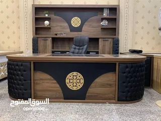  4 مكتب اداري 160*80 مع جانبية وطاولة وسط تفصيل خشب مستورد بسعر المنصع واعلى جودة وأقل الاسعار