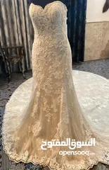  2 فستان زفاف  جديد  من تصميم دار ازياء عالمي من برشلونه  new wedding dress 42 province   wedding