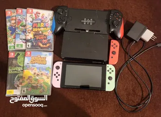  5 نينتندو سويتش مع 5 العاب وأيد و شاحن