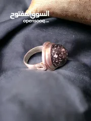  1 silver ring with al Mourad stone خاتم فضة بحجر المراد