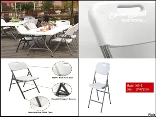 3 Outdoor Folding Tables and Chairs for Restaurants, Home, Parks and many more