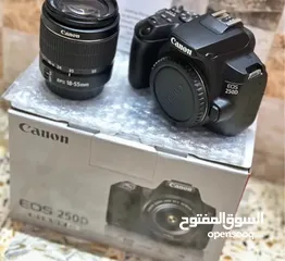  3 كاميرا كانون 250d الغنيه عن التعريف كسر كارتون مستخدمه شكم يوم فقط