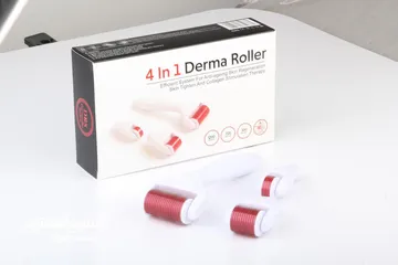  5 بكج اداه ديرما رولر تيتانيوم 4 في 1 و كريم الكولاجين ديرمارولر مقاسات Derma Roller