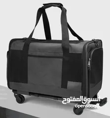  5 Pet bag trolley  حقيبة مع عجلات للكلاب الصغيرة والقطط لون اسود مع عجلات