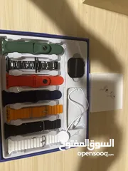  3 سماعات ابل اير بودز برو 2 جديد بكرتونتو و ساعه ذكيه  ابل سبع كساتك مختلفه جديده بكرتونتها
