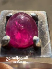  3 جوهرتين من خاتمين فضه 925 صياغه يدويه إحترافيه متوجين بأحجار الياقوت الطبيعي الغير معالج إطلاقا