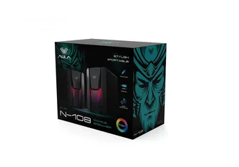  9 سماعات كمبيوتر جيمنغ  مضيئة مميزة  Aula Speaker N-108 Gaming RGB Lights OG