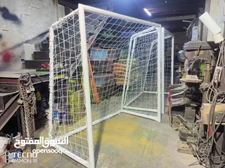  7 مرمى كرة قدم خماسي تفصيل مواسير حديد 2 انش مقاس 3متر في 2متر