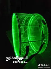  5 طبول للدبكات شفاف مع اضاءة متغيرة عدة الوان