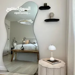  9 unshap mirror with stan & LED light.