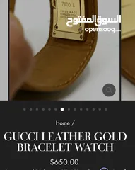  9 ساعة غوتشي7800L النسائية مطلية بالذهب ستانلس ستيل  Gucci Gold Plated Stainless Steel