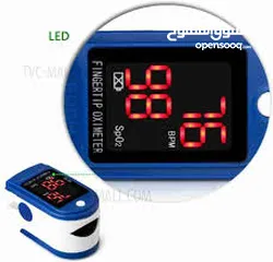  14 جهاز فحص نسبه الاكسجين بالدم على الاصبع + معدل ضربات دقات القلب oximeter