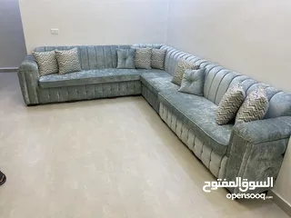  23 عرض خاص كورنر 9 مقاعد مع كنب مزدوجة + بفه + 7 مخدات
