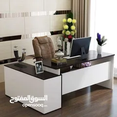 23 مكتب مدير مودرن (اثاث مكتبي -خشب-زجاج ) elegant modern office furniture desk