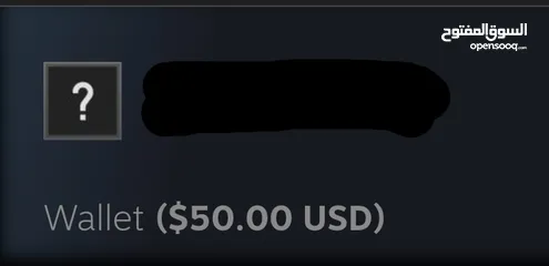  1 حساب steam في 50$ بي سعر 8500 da