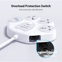  4 Huntkey SZN307C F2O Charger Pub Station Surge Protect Power Strip 1.5M وصلة كهرباء هانتكي