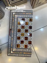  3 طاولة زهر صدف يدوي