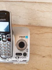  6 هاتف لاسلكي يعمل عل الشحن يشتغل عل خط الفايبر مع محول وسلك تلفون