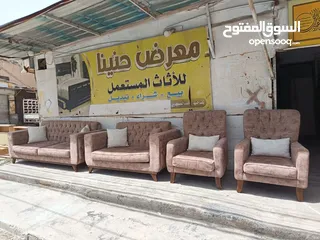  1 كنب تفصيل 7 مقاعد مع طاولته خشب سويد والأرجل  زان