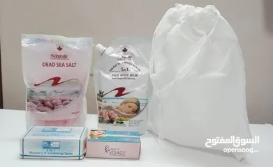  17 بكج منتجات البحر الميت الطبيعيه مكون من 4 قطع طينه البحر املاح البحر صابون البحر بكج هديه هدايا هدية