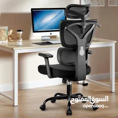  7 كرسي مكتب Lioncin Ergonomic،، كرسي كمبيوتر يدعم أسفل الظهر مع عجلات ومسند ذراع قابل للتعديل