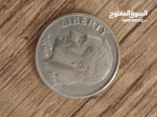 3 بقيمه اعلى بسبب التضخم المالي باميركا ONE DIME الامريكيه من سنة 1998
