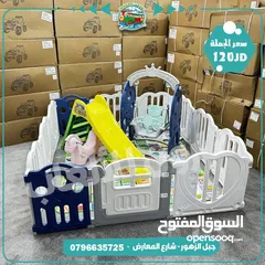  1 مدينة العاب تناسب حضانات الاطفال بكج كامل مرجيحةو سحسيلةو سيسو و رضية فوم و باب لخروج ودخول الامن