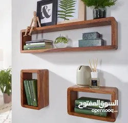  16 رفوف خشب شاشه ومطبخ وحمام وديكور حائط وستاند مكياج وجلاتين وكتب وصيدليه ومطبخ وغيره